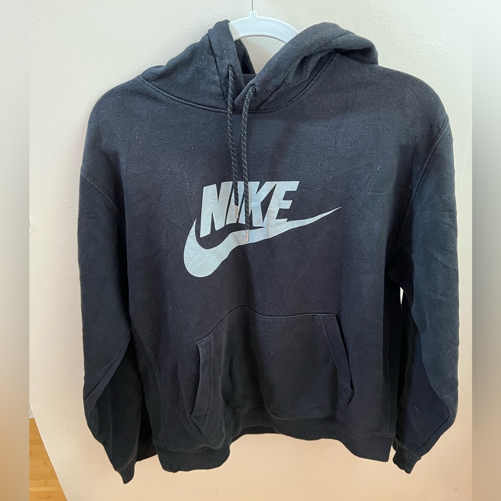 Black & Grey Nike Hoodie Sweatshirt with Pocket Medium unisex like new